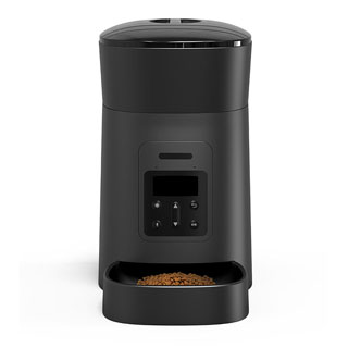 4L Dual Power Supply Black Automatic Cat Feeder