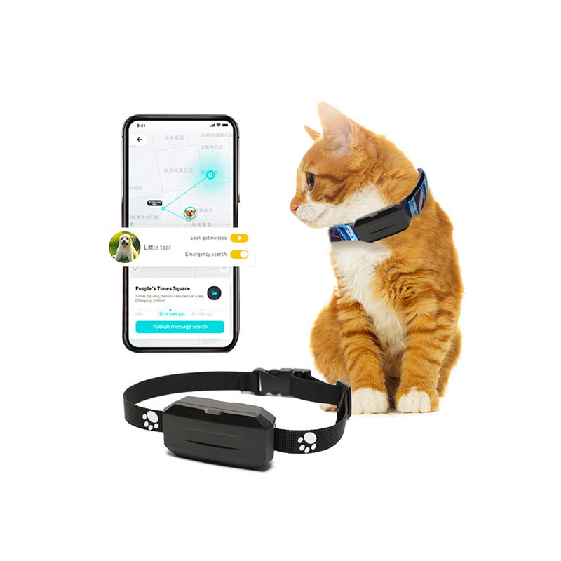 Black Dog Cat Tracking Device Pet GPS Tracker